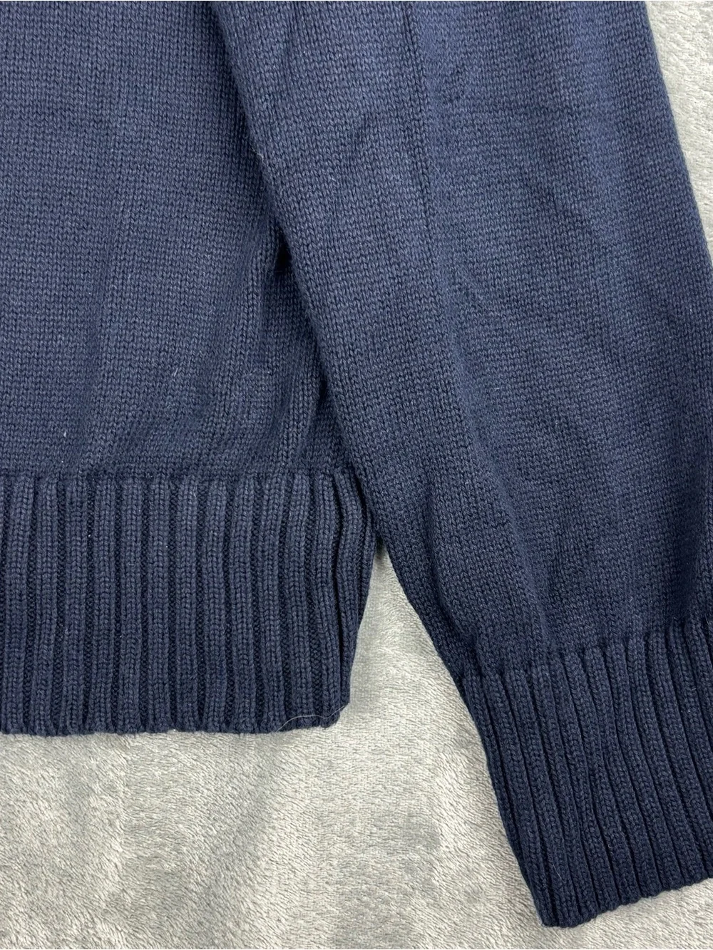 American Eagle Outfitters Sweater Mens Large Blue Mock Neck Henley Classic Fit